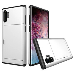 Wewoo Coque Rigide Étui de protection blindé antichoc avec emplacement pour carte Galaxy Note 10 Pro blanc