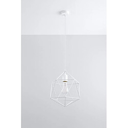 Luminaire Center Suspension GASPARE acier blanc 1 ampoule