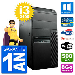 PC Tour Lenovo M91p Intel Core i3-2100 RAM 8Go Disque Dur 500Go Windows 10 Wifi - Occasion