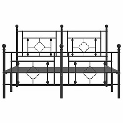 Maison Chic Cadre/structure de lit métal et tête de lit + pied de lit pour adulte - Lit Moderne Chambre noir 140x190 cm -MN62606 pas cher