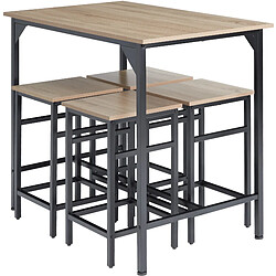 Avis Tectake Ensemble table de bistrot Edinburgh - bois clair industriel