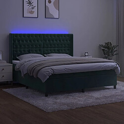 Avis Maison Chic Lit adulte- Lit + matelas + LED,Sommier à lattes de lit matelas et LED Vert foncé 160x200 cm -GKD76171