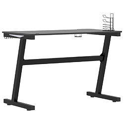 Helloshop26 Bureau table poste de travail meuble d'ordinateur informatique étude de jeu à LED en forme de Z 110 x 60 x 75 cm noir 02_0023778 pas cher