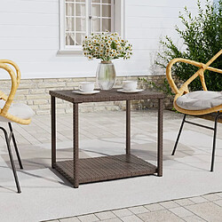 vidaXL Table d'appoint marron 55x45x49 cm résine tressée