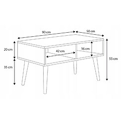 Mpc Table basse sonoma 90 x 55 x 50