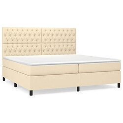 Maison Chic Lit Adulte - Lit simple Lit à sommier tapissier avec matelas moelleux - Meuble de Chambre - Crème 200x200 cm Tissu -MN46411