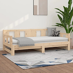 vidaXL Lit coulissant sans matelas bois de pin solide 2x(80x200) cm