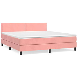 Maison Chic Lit Adulte - Lit simple Lit à sommier tapissier avec matelas moelleux - Meuble de Chambre - Rose 180x200 cm Velours -MN29746