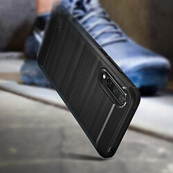 Avizar Coque Xiaomi Mi 9 Lite Souple Finition Carbone Effet Métal Brossé Noir pas cher