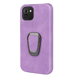 Coque en TPU + PU anti-rayures, antichoc avec béquille à anneau rotatif violet pour votre Samsung Galaxy A03 (EU Version)