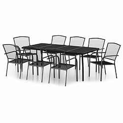 Salle à manger de jardin 9 pcs,Table et chaise à dîner anthracite acier -MN64371