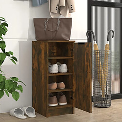 Avis Maison Chic Armoire à Chaussures,Meuble de Rangement à Chaussures Chêne fumé 30x35x70 cm Bois d'ingénierie -MN90840