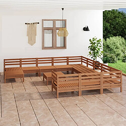 Maison Chic Salon de jardin 13 pcs - Table et chaises d'extérieur - Mobilier/Meubles de jardin Moderne Marron miel Bois de pin massif -MN92621