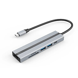 INF Hub USB-C 6-en-1 avec HDMI 4K, ports USB 3.0/2.0, lecteur de carte SD/TF