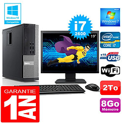 PC DELL 990 SFF Core I7-2600 Ram 8Go Disque 2 To Wifi W7 Ecran 19" - Occasion