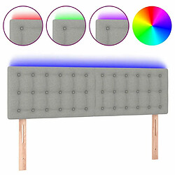 Maison Chic Tête de lit scandinave à LED,meuble de chambre Gris clair 144x5x78/88 cm Tissu -MN19778