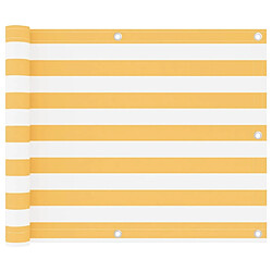 vidaXL Écran de balcon Blanc et jaune 75x300 cm Tissu Oxford