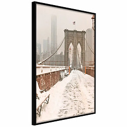 Paris Prix Affiche Murale Encadrée Winter in New York 20 x 30 cm Noir