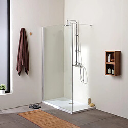 Kiamami Valentina CABINE DE DOUCHE WALK-IN 120 CM EN VERRE TRANSPARENT DE 8 MM