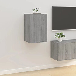 Avis vidaXL Meubles TV muraux 2 pcs Sonoma gris 40x34,5x60 cm