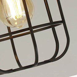 Avis Searchlight Plafonnier Cage, Noir Mat & Bois