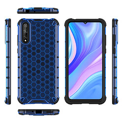 Wewoo Coque Souple Pour Huawei Enjoy10S Shockproof Honeycomb PC + TPU Case Blue