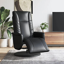 vidaXL Fauteuil inclinable avec repose-pieds noir similicuir