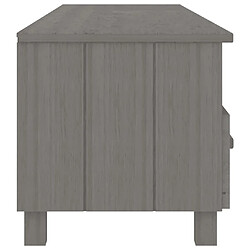 Avis vidaXL Meuble TV HAMAR Gris clair 158x40x40 cm Bois massif de pin