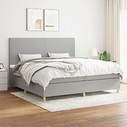 Maison Chic Lit Adulte - Lit simple Lit à sommier tapissier avec matelas moelleux - Meuble de Chambre - Gris clair 200x200cm Tissu -MN61485