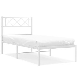 Maison Chic Lit adulte - Cadre de lit métal avec tête de lit,Structure du lit Contemporain pour chambre blanc 75x190 cm -MN53707