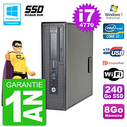 PC HP EliteDesk 800 G1 SFF i7-4770 RAM 8Go SSD 240Go Graveur DVD Wifi W7 - Occasion