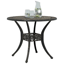 Avis vidaXL Table de jardin bronze Ø90x75 cm aluminium coulé