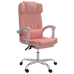 vidaXL Fauteuil inclinable de bureau Rose Similicuir