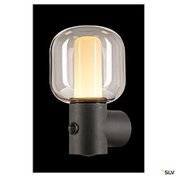 Applique extérieure SLV OVALISK SENSOR, anthracite, LED, 9,6W, IP65, détecteur de mouvement