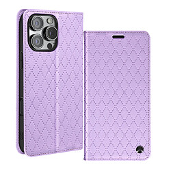 Avizar Étui Folio pour iPhone 16 Pro Losange Porte cartes Support Vidéo Violet