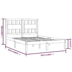 vidaXL Cadre de lit sans matelas blanc bois massif 200x200 cm pas cher