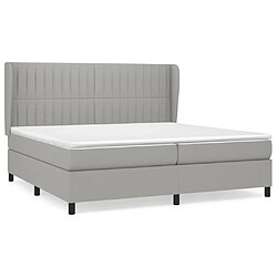 Maison Chic Lit Adulte - Lit simple Lit à sommier tapissier avec matelas moelleux - Meuble de Chambre - Gris clair 200x200cm Tissu -MN63693