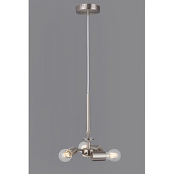 Luminaire Center Suspension Baymont Nickel satiné 3 ampoules 34cm