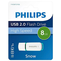 SHOP-STORY - FM08FD70B : Clé USB Philipps 2.0 8Go Snow Edition Vert