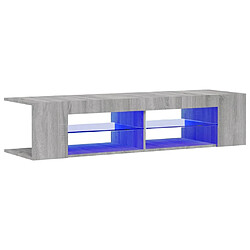 vidaXL Meuble TV avec lumières LED sonoma gris 135x39x30 cm