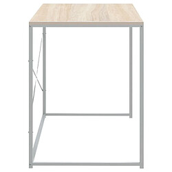 Acheter vidaXL Bureau d'ordinateur Blanc et chêne 110x60x70 cm Aggloméré