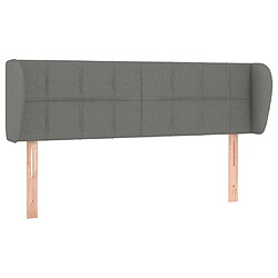 vidaXL Tête de lit avec oreilles Gris foncé 147x23x78/88 cm Tissu