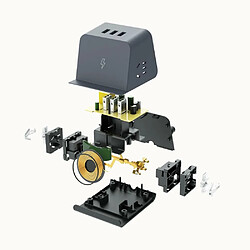 Acheter Justgreenbox Prise de chargeur sans fil avec support de support de téléphone 3 ports USB Prises de ligne étendues - 3654657656218