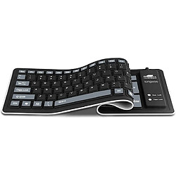 Clavier pliable en silicone USB filaire étanche Rollup Keyboard pour ordinateur portable PC (noir + gris)