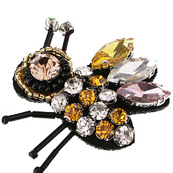 Acheter fer à coudre sur perles strass abeille patch couture vêtements appliques jaune