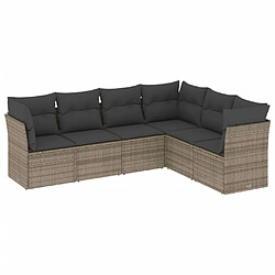 Maison Chic Salon de jardin 6 pcs avec coussins | Ensemble de Table et chaises | Mobilier d'Extérieur gris résine tressée -GKD78121