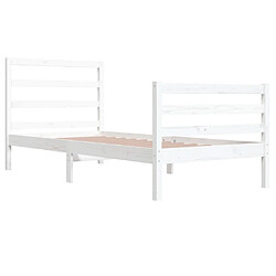 Acheter Maison Chic Lit adulte - Lit simple Cadre de lit,Structure du lit Contemporain Blanc Bois de pin massif 90x200 cm -MN68507