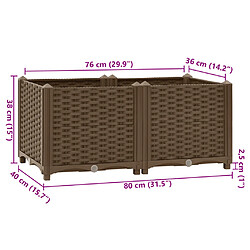 vidaXL Lit surélevé 80x40x38 cm Polypropylène pas cher