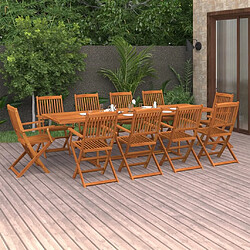 Maison Chic Mobilier à dîner 11 pcs de jardin - Ensemble table et chaises d'extérieur - Salon/Mobilier de jardin classique Bois d'acacia massif -MN65665