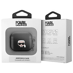 Karl Lagerfeld Coque pour AirPods 3 Silicone Souple avec Anneau Intégré Noir